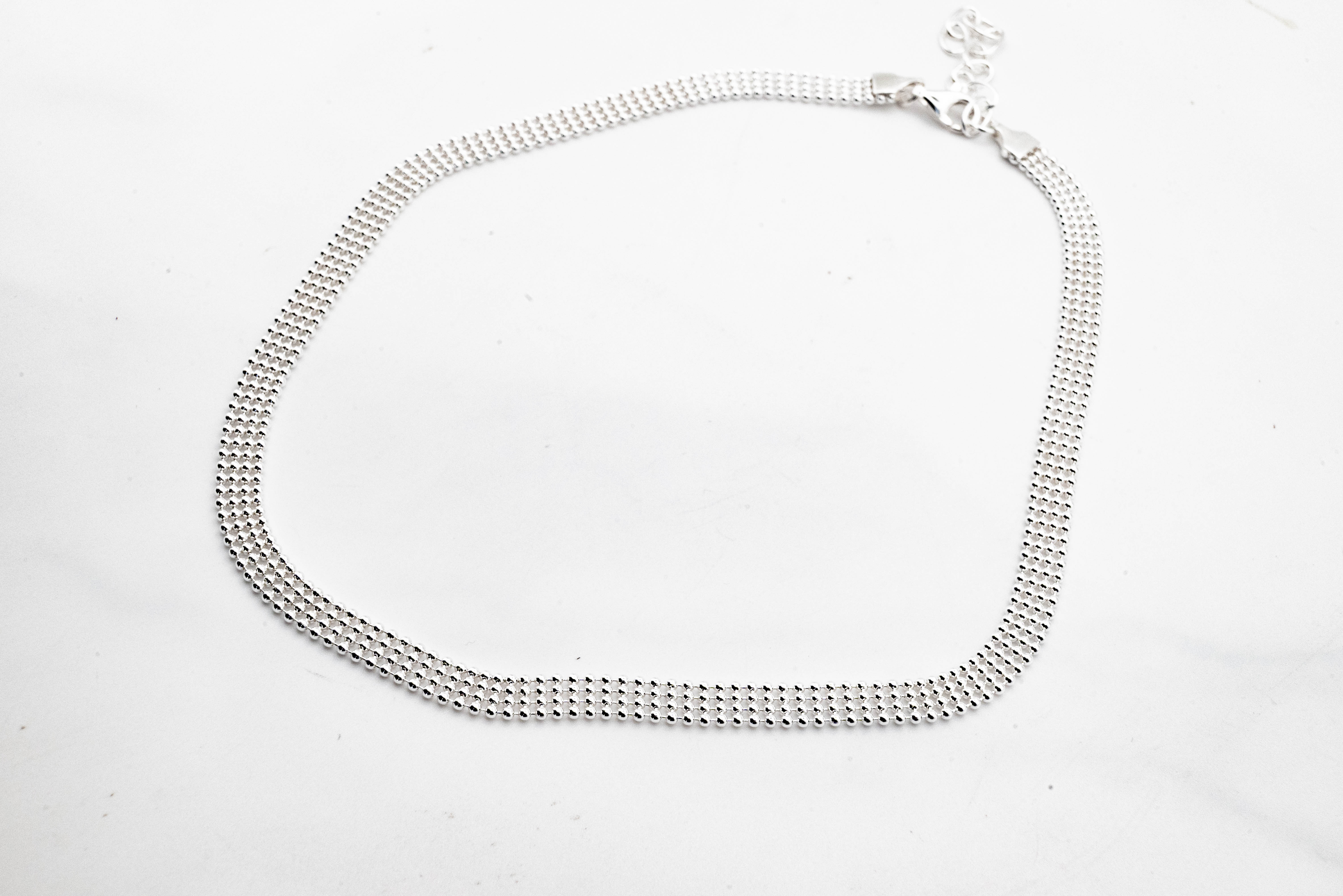 ασημενιο κολιε κοντο αλυσιδα