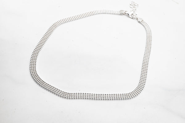 ασημενιο κολιε κοντο αλυσιδα