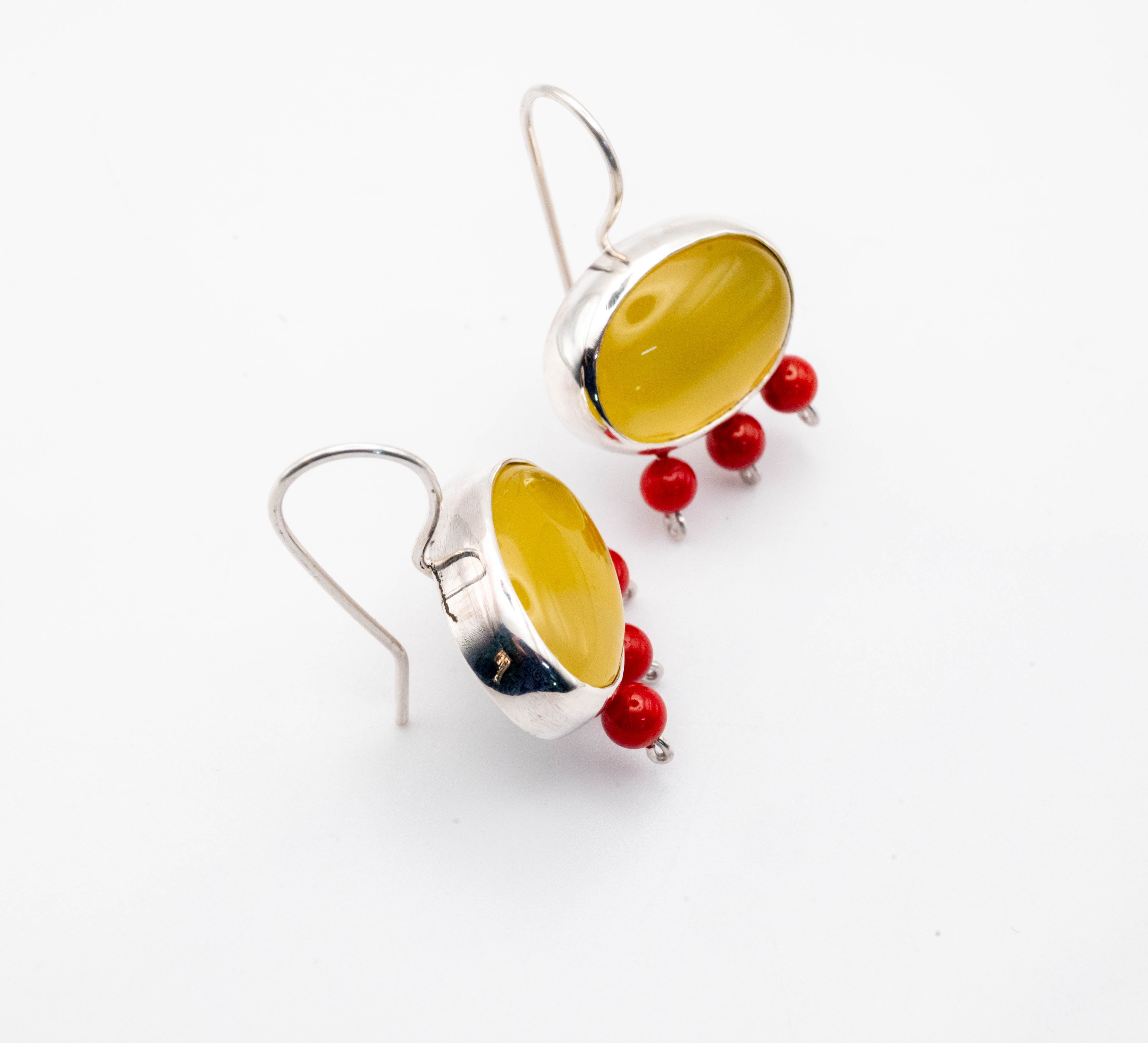 σκουλαρικια με ημιπολυτιμους λιθους απο ασημι