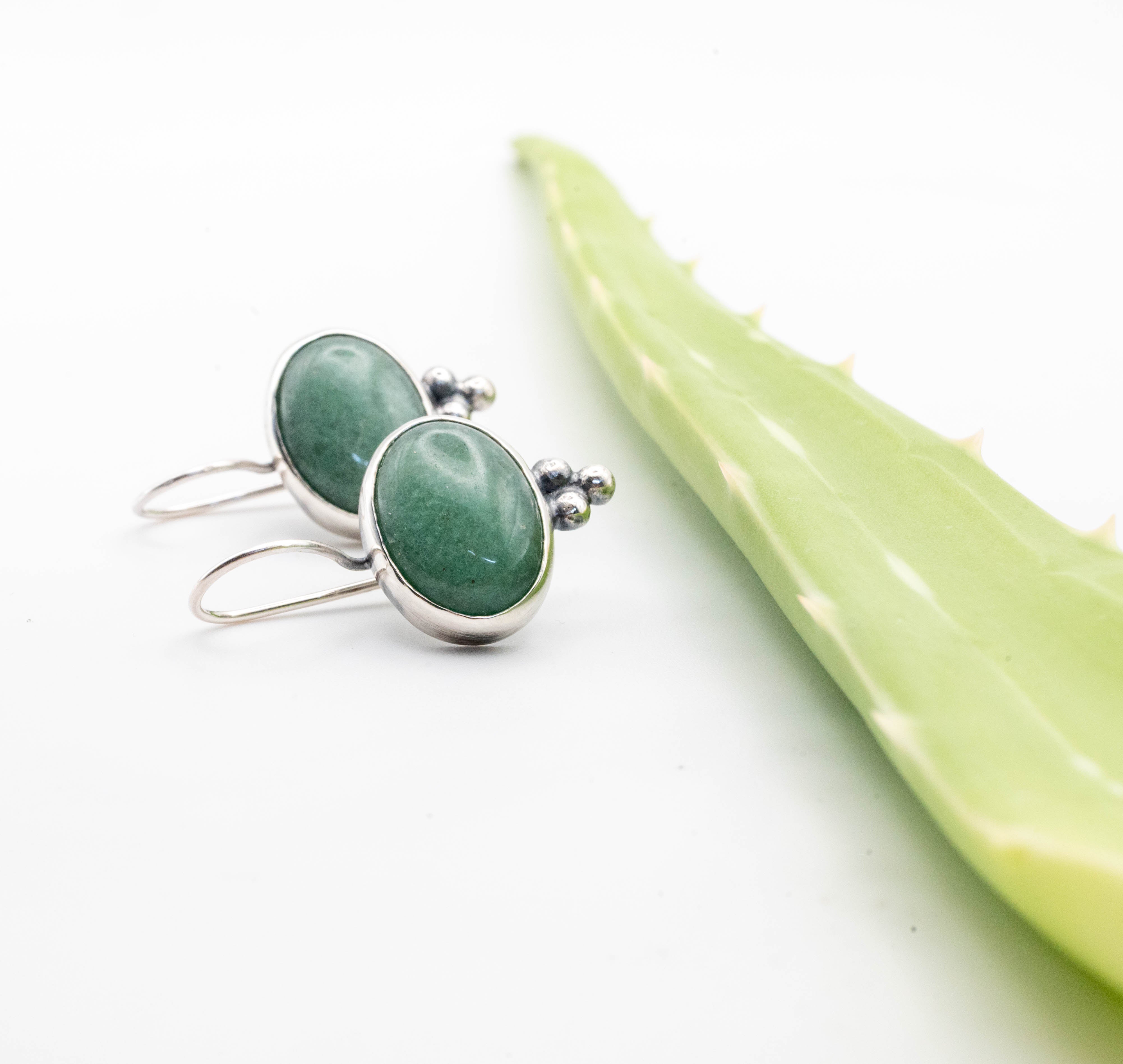 σκουλαρικια απο ασημι με πρασινες πετρες