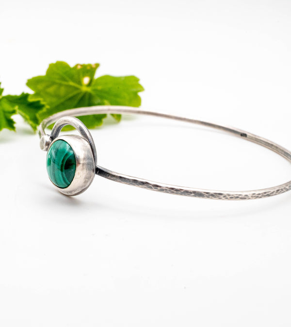 βραχιόλι cuff από ασήμι 925 με φυσική πέτρα
