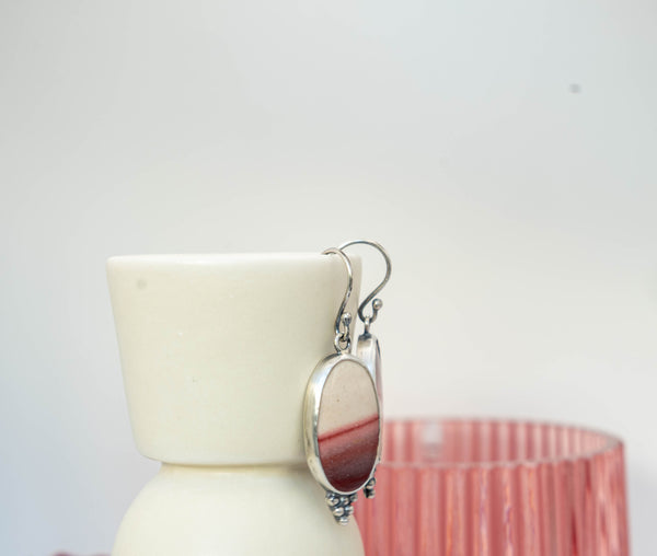 Χειροποίητα σκουλαρίκια κρεμαστά με Ίασπις πέτρα