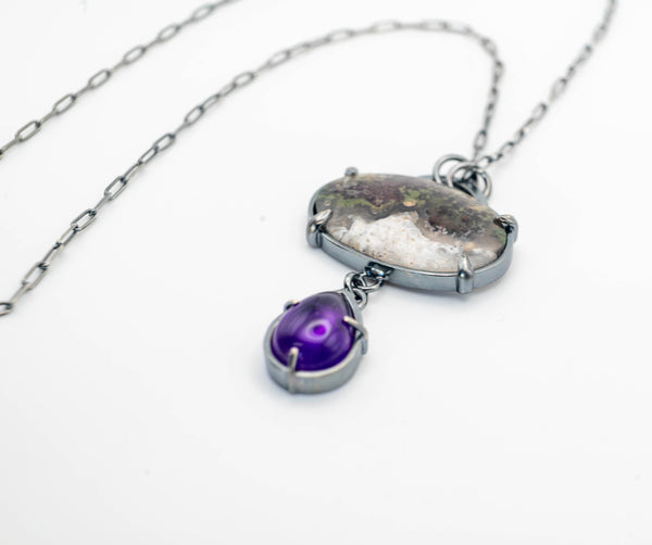 ασημενιο κολιέ με πέτρες