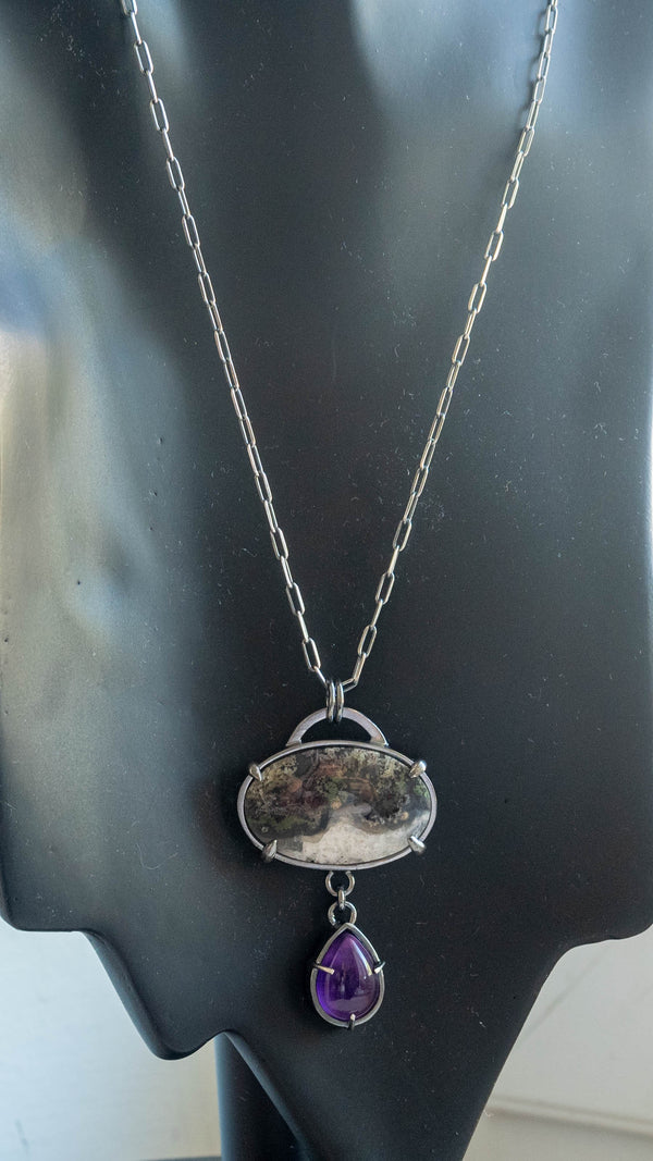 χειροποιητα ασημενια κολιε με πετρες