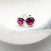 Silver handmade studded earrings with Ruby