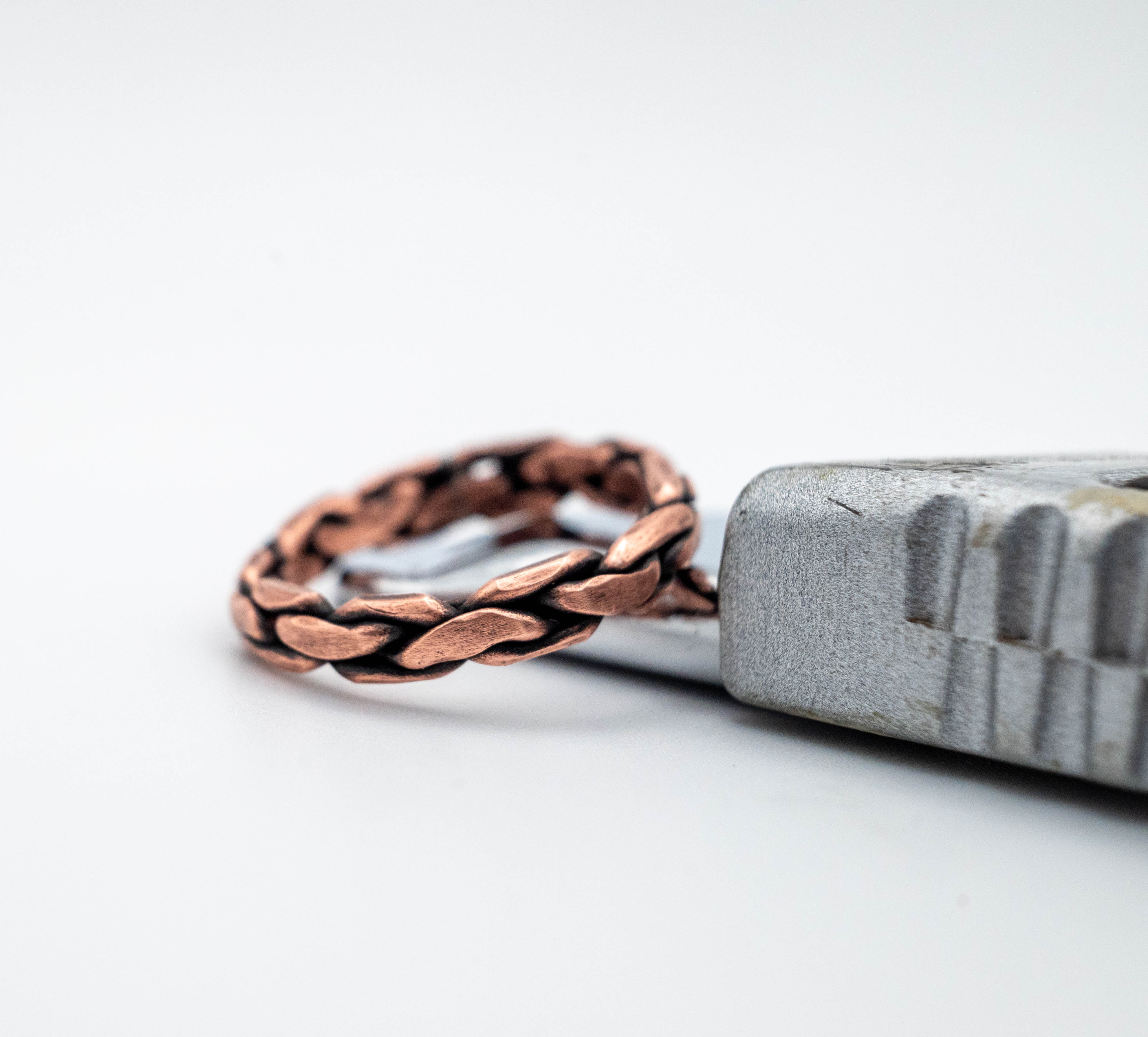 Handmade copper braided ring