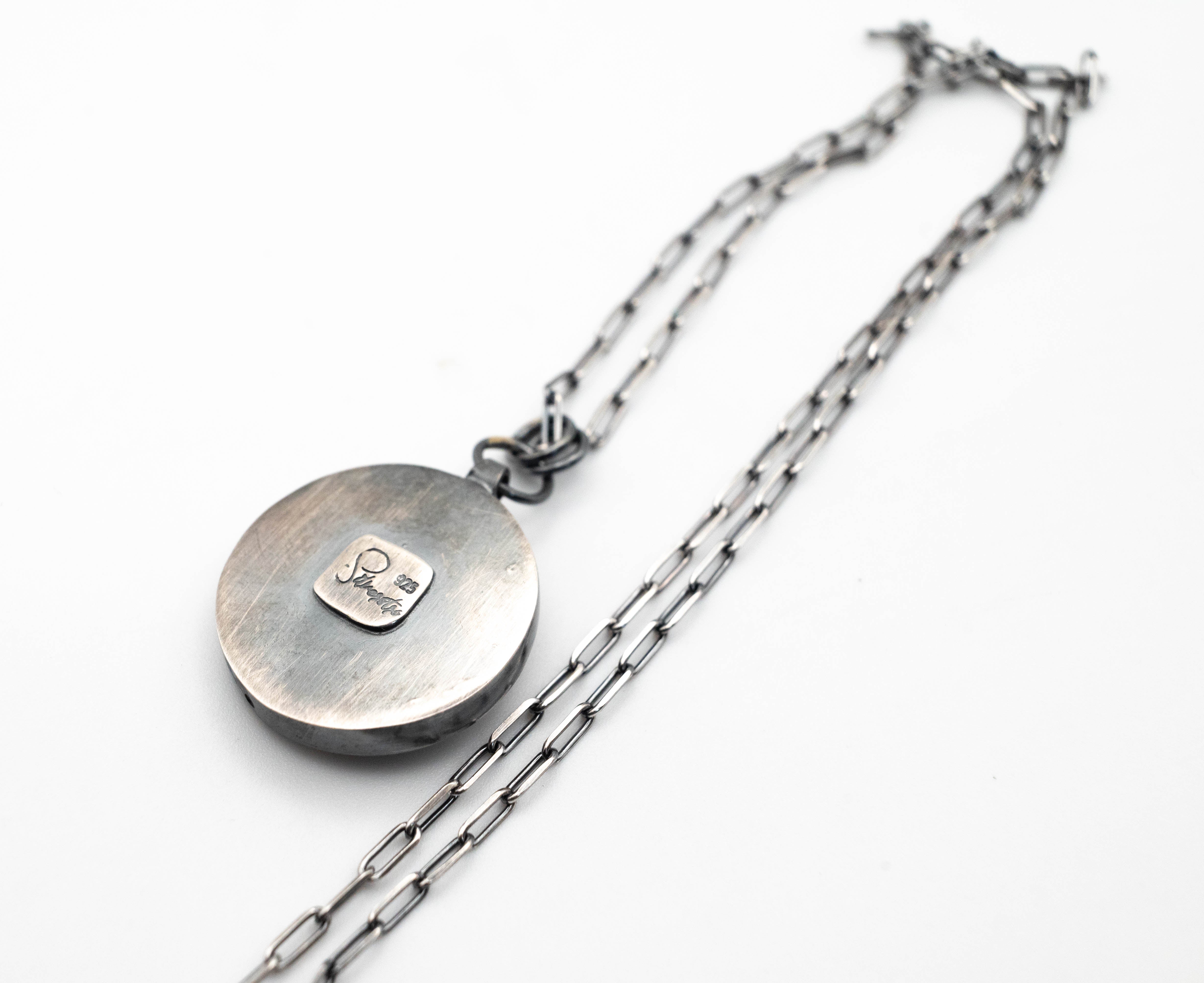 Handmade silver necklace with Pink Sapphire and 24K gold.