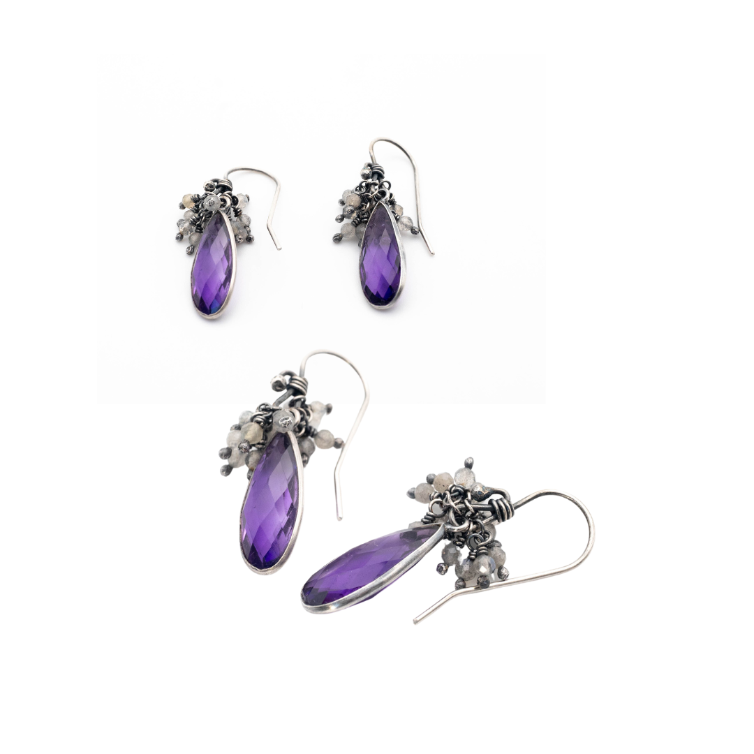 σκουλαρικια με ημιπολύτιμες πετρες