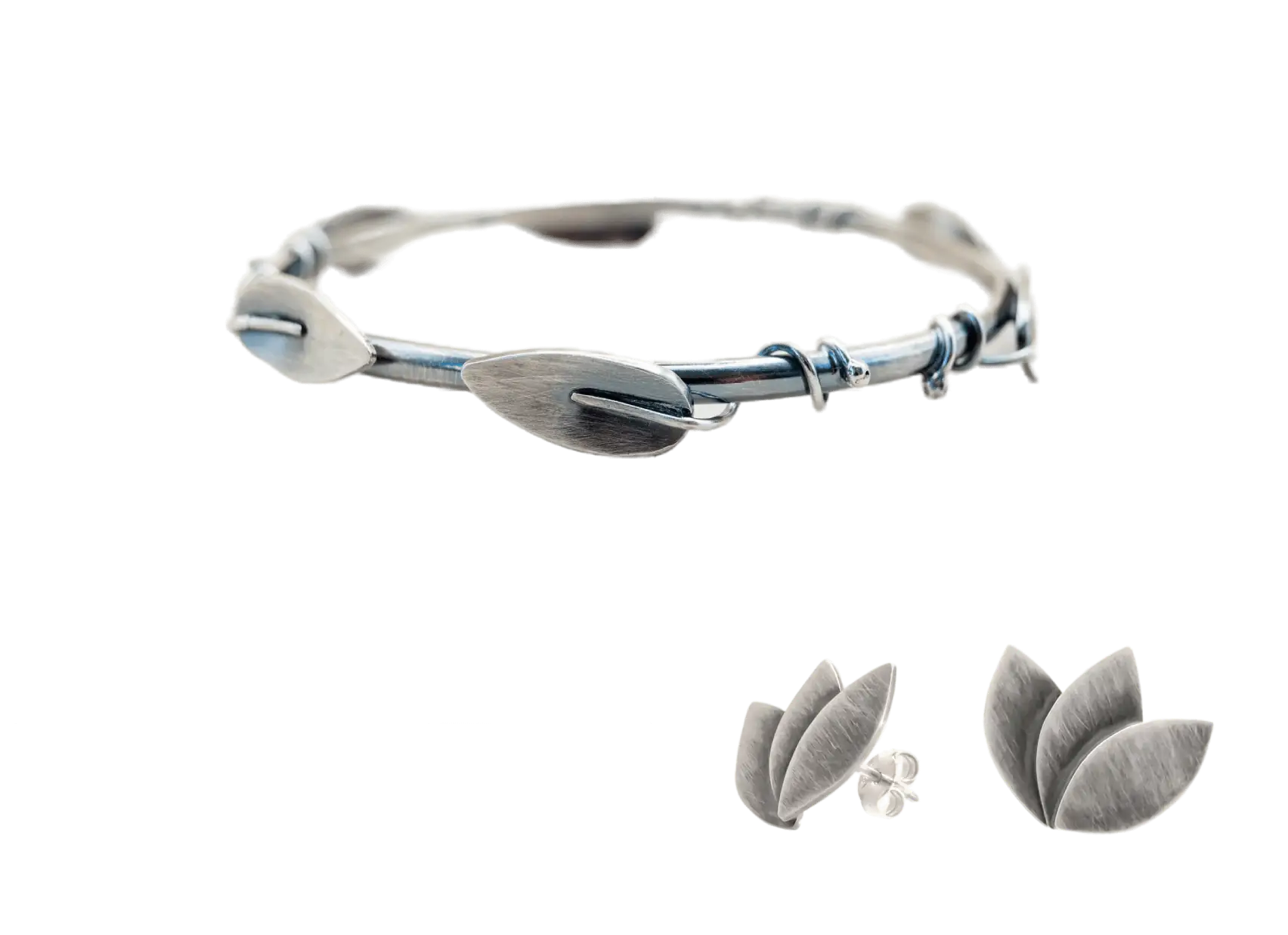 Leaf Bracelet and Earrings
