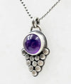 κολιέ με πέτρα αμέθυστο ασημένιο χειροποίητο