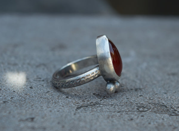 Silver ring with Red Agate