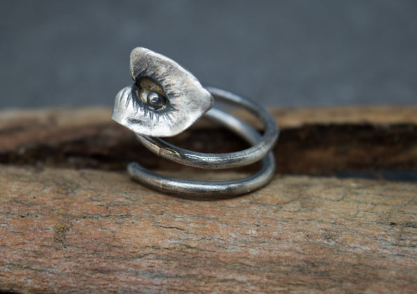 Ασημένιο δαχτυλίδι Κρίνος