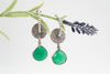ασημενια κρεμαστα σκουλαρικια με πέτρα πράσινη κρεμαστά