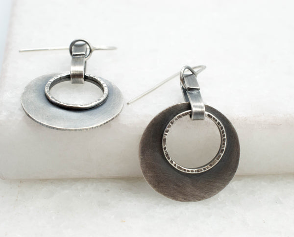 Handmade silver dangling earrings