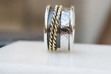 ασημένιο ανδρικό δαχτυλίδι με σχέδιο spinner ring