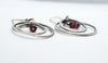 Silver earrings with red garnet