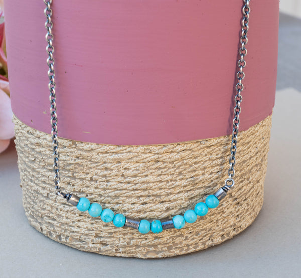 κολιε μπαρα με τυρκουαζ