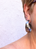 Hammered hoop earrings - Sterling silver Hoops