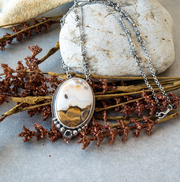 Ασημένιο 2σειρο κολιέ με Ocean Jasper ( Ιάσπις ) - SILVERstro Κοσμήματα