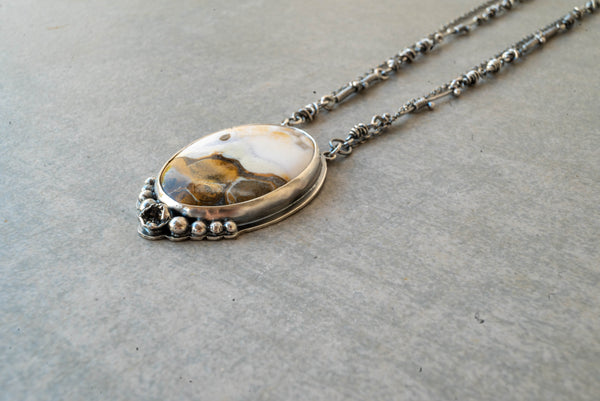 Ασημένιο 2σειρο κολιέ με Ocean Jasper ( Ιάσπις ) - SILVERstro Κοσμήματα