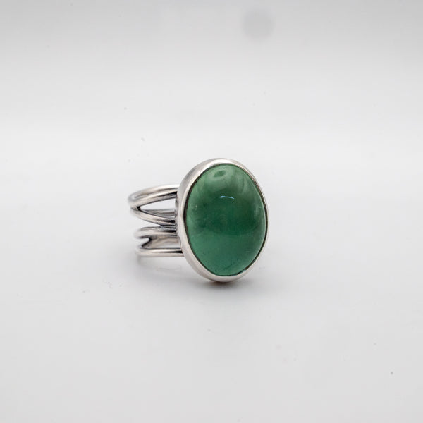 Ασημένιο δαχτυλίδι 925 με Πράσινο Φθορίτη (Green Fluorite) - SILVERstro Κοσμήματα