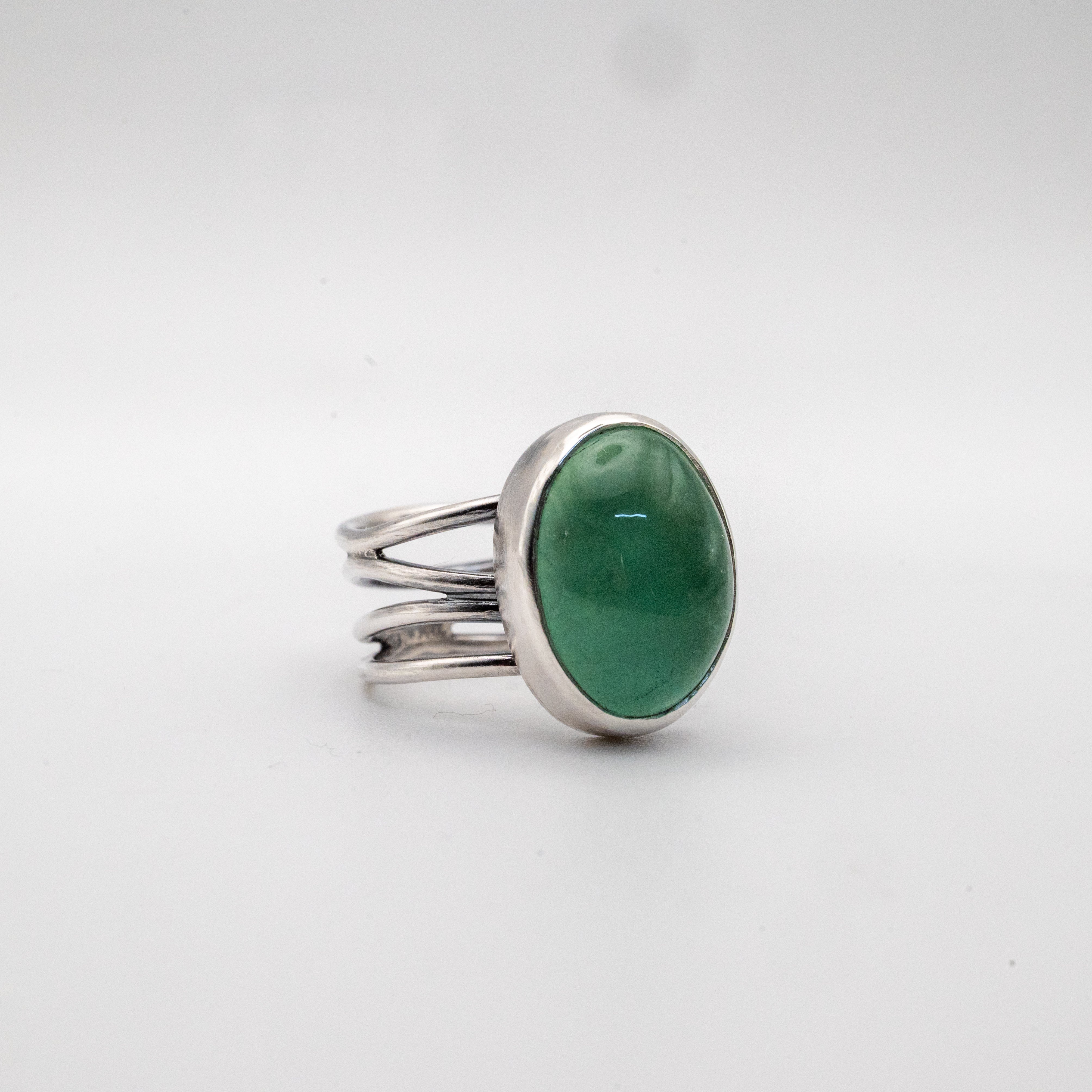 Ασημένιο δαχτυλίδι 925 με Πράσινο Φθορίτη (Green Fluorite) - SILVERstro Κοσμήματα