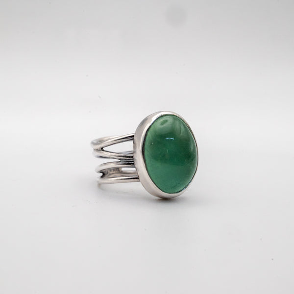 Ασημένιο δαχτυλίδι 925 με Πράσινο Φθορίτη (Green Fluorite) - SILVERstro Κοσμήματα