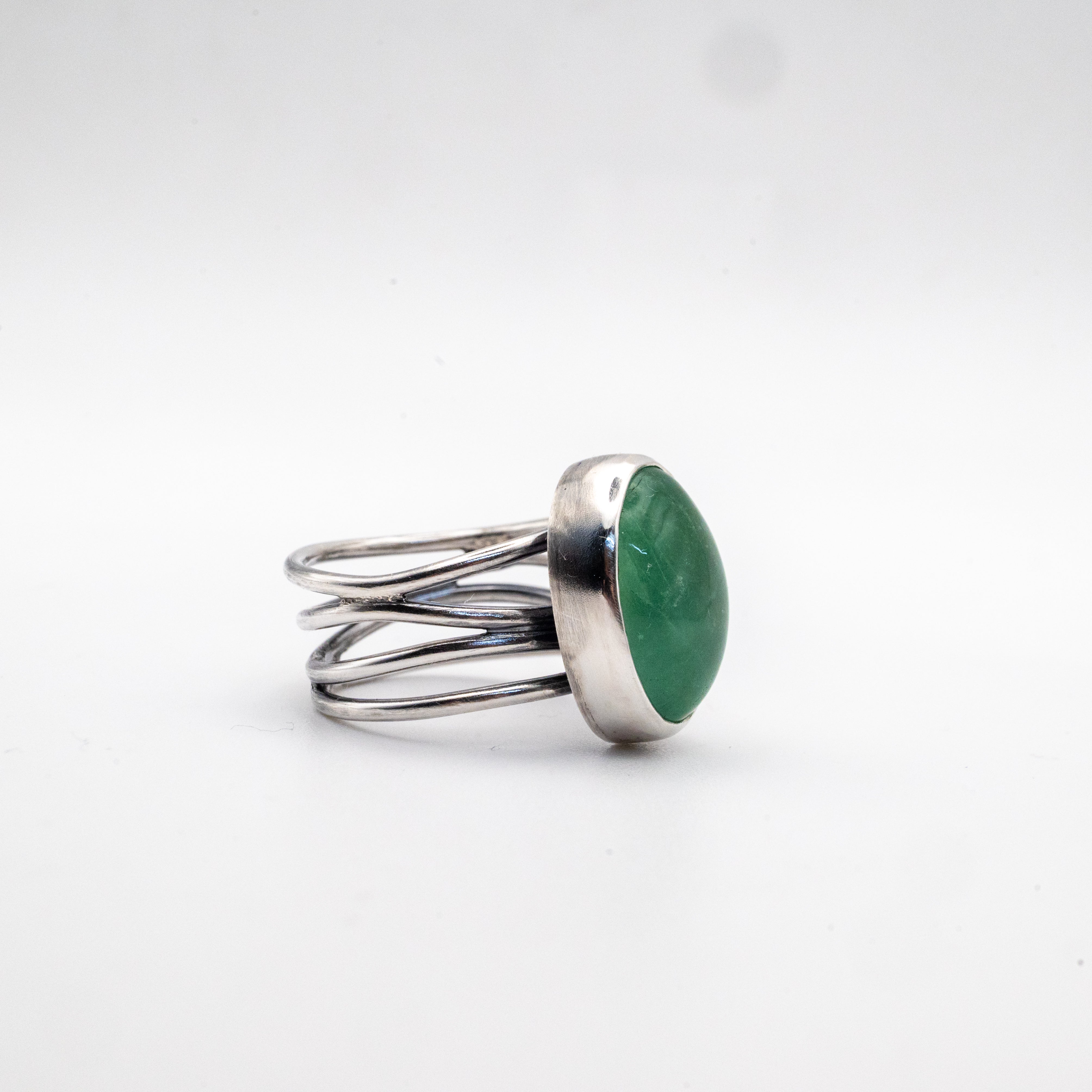 Ασημένιο δαχτυλίδι 925 με Πράσινο Φθορίτη (Green Fluorite) - SILVERstro Κοσμήματα