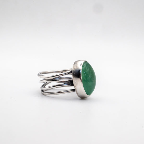 Ασημένιο δαχτυλίδι 925 με Πράσινο Φθορίτη (Green Fluorite) - SILVERstro Κοσμήματα