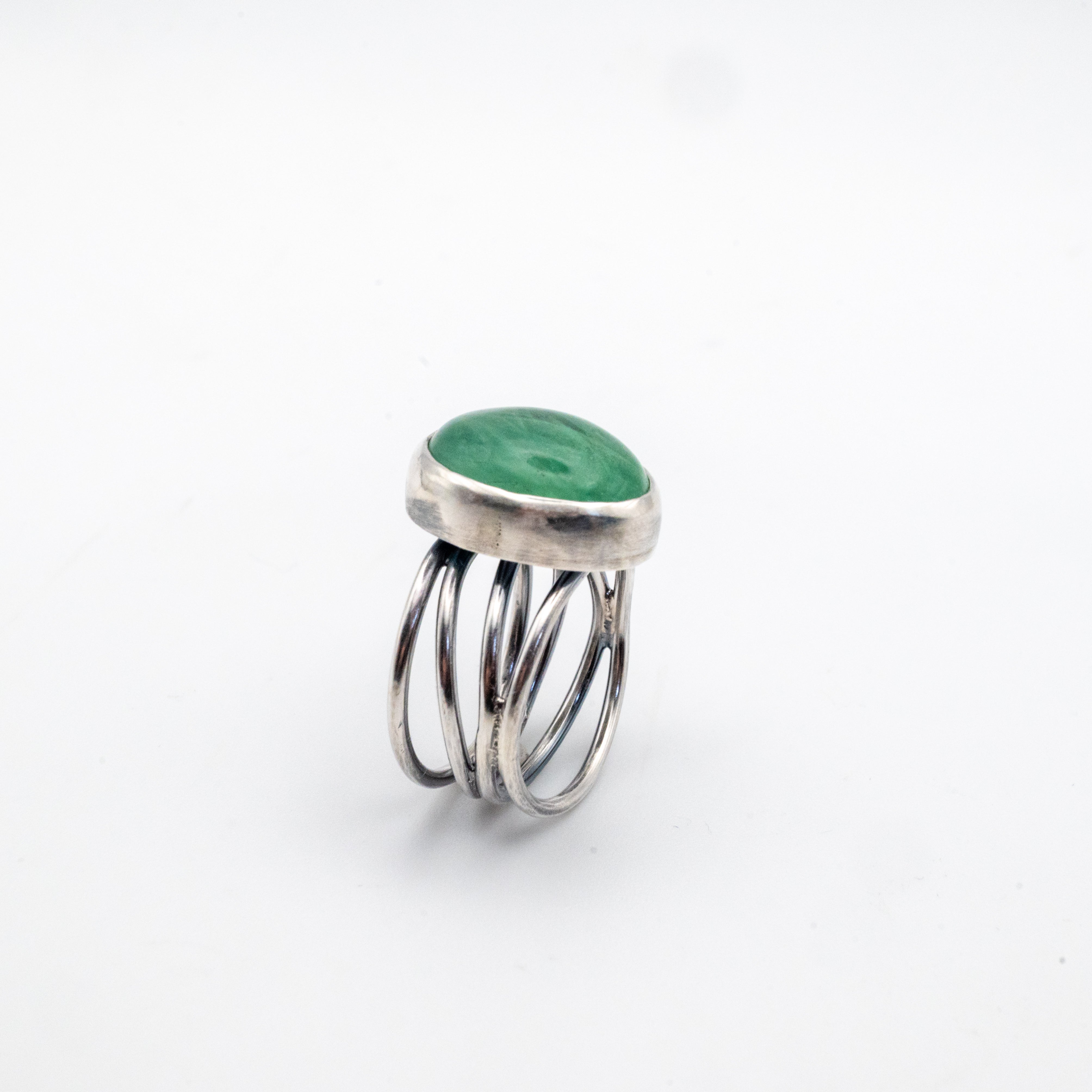 Ασημένιο δαχτυλίδι 925 με Πράσινο Φθορίτη (Green Fluorite) - SILVERstro Κοσμήματα