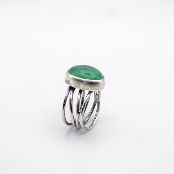 Ασημένιο δαχτυλίδι 925 με Πράσινο Φθορίτη (Green Fluorite) - SILVERstro Κοσμήματα