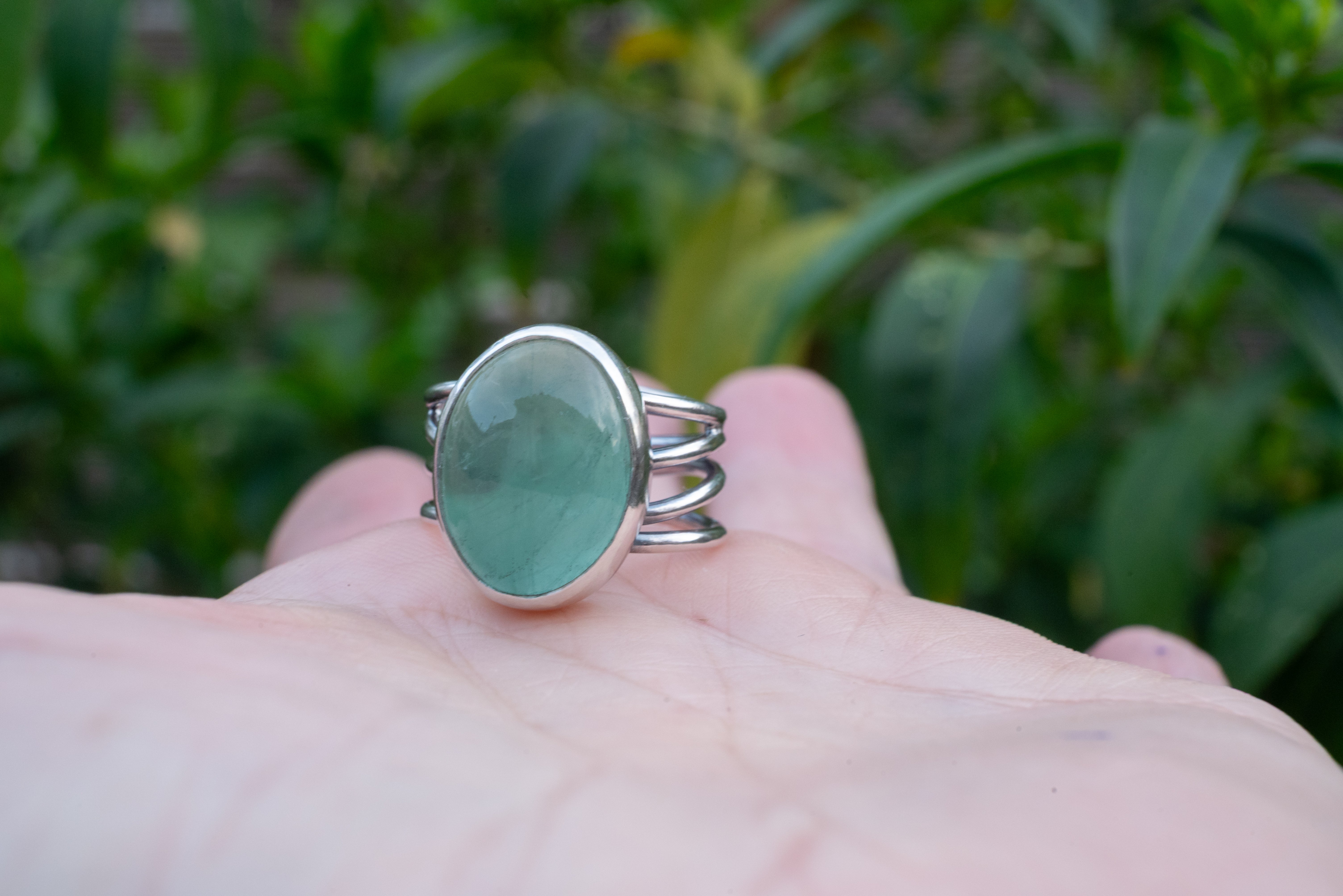 Ασημένιο δαχτυλίδι 925 με Πράσινο Φθορίτη (Green Fluorite) - SILVERstro Κοσμήματα