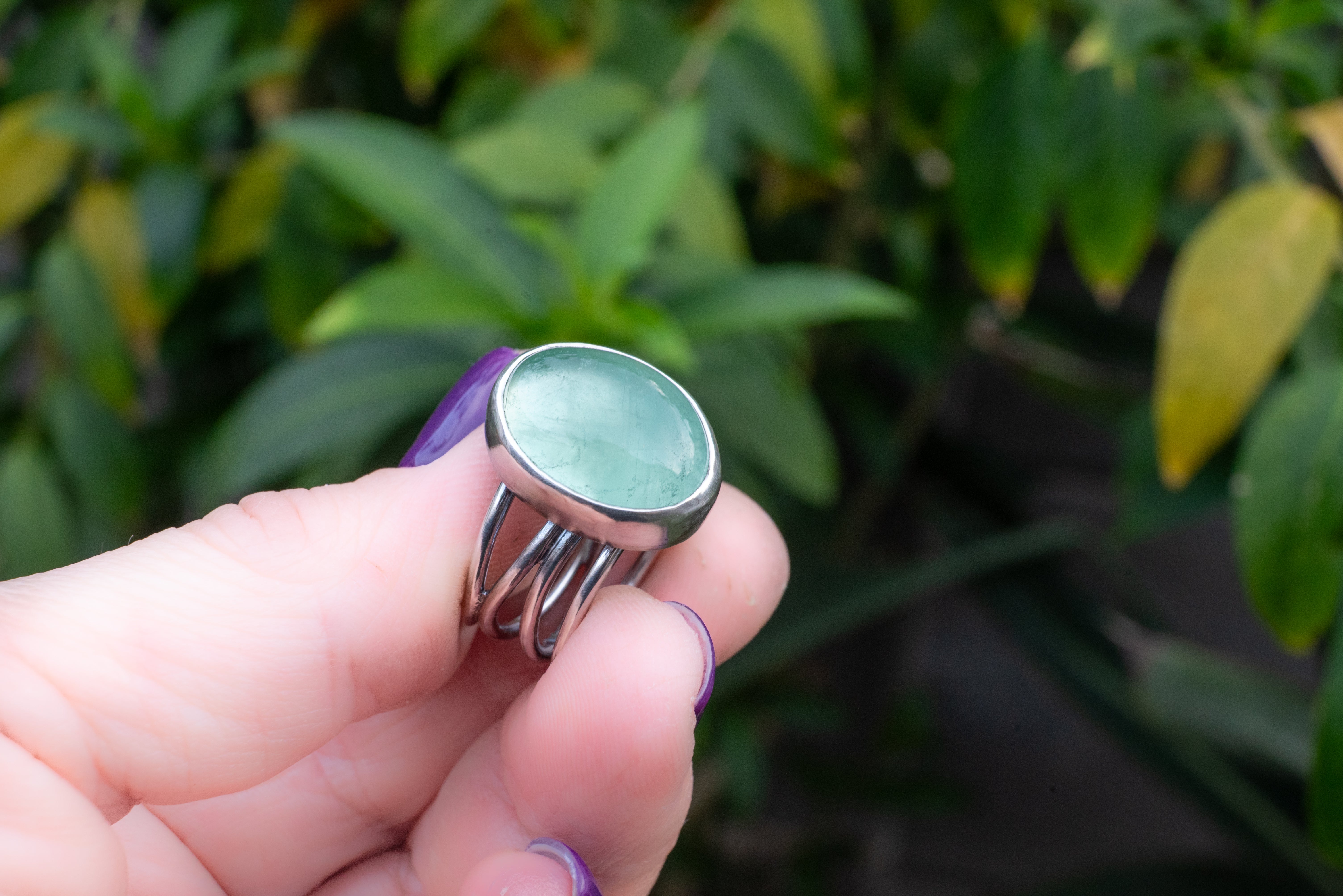 Ασημένιο δαχτυλίδι 925 με Πράσινο Φθορίτη (Green Fluorite) - SILVERstro Κοσμήματα