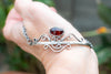 Χειροποίητο Ασημένιο Βραχιόλι 925 με Γρανάδα(Red Garnet) - SILVERstro Κοσμήματα