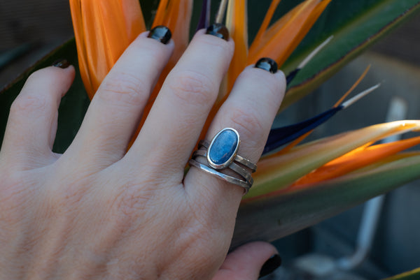 Δαχτυλίδι με Κυανίτη σε ασήμι 925 - SILVERstro Κοσμήματα