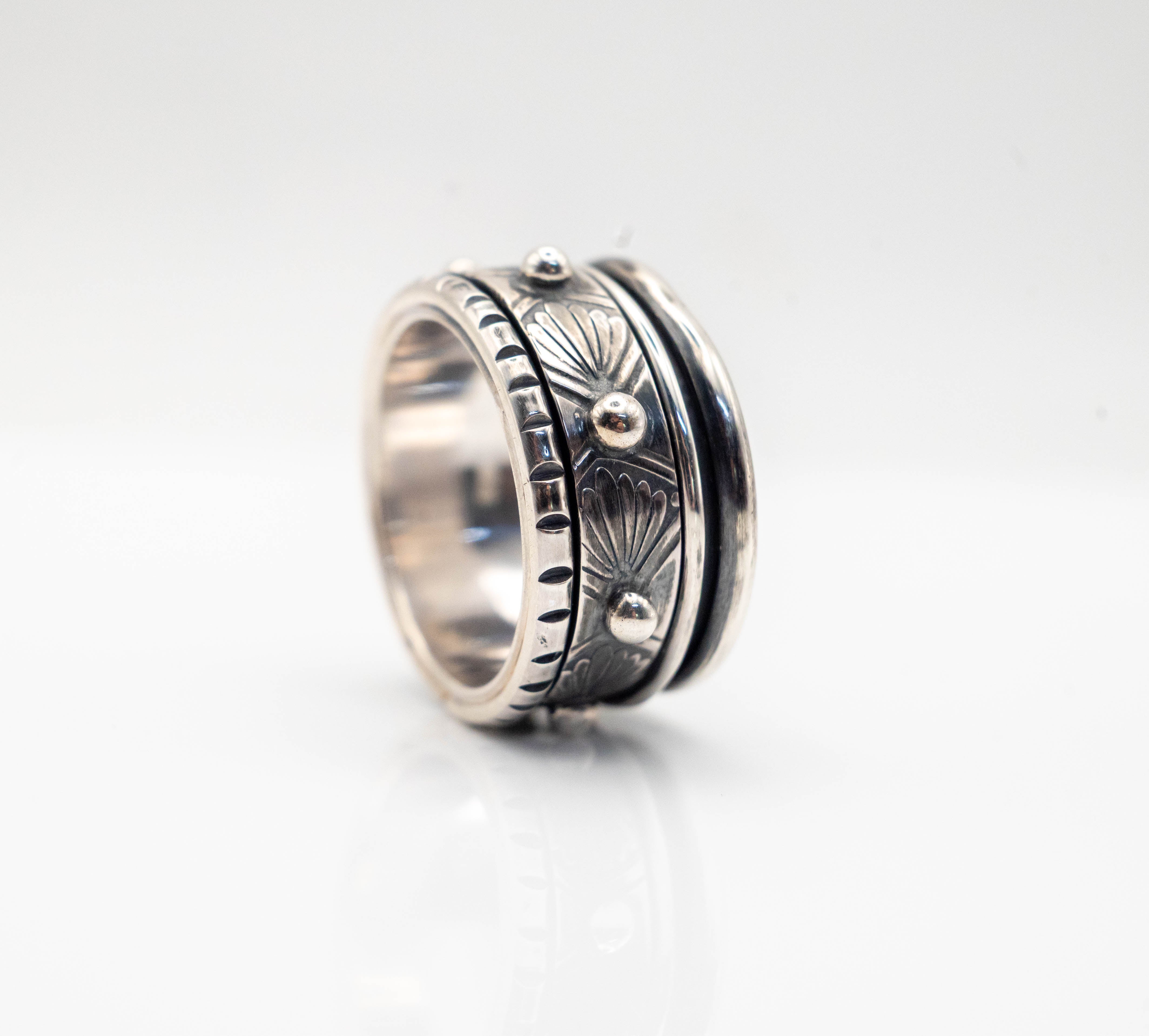 Λεπτομέρεια περιστρεφόμενου κρίκου spinner δαχτυλιδιού ασήμι 925 SILVERstro