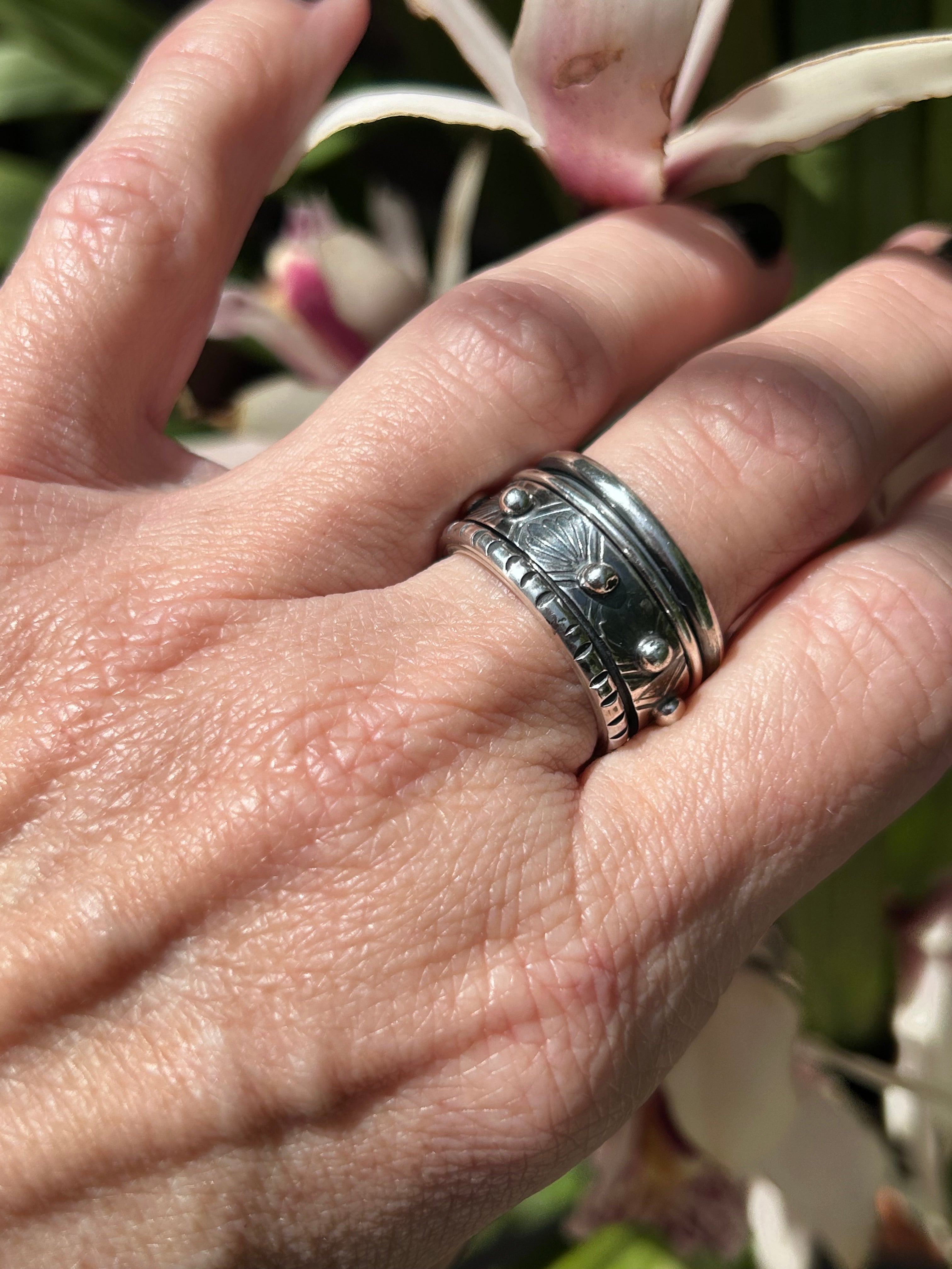 Spinner δαχτυλίδι ασήμι 925 χειροποίητο Ελλάδα unisex boho SILVERstro