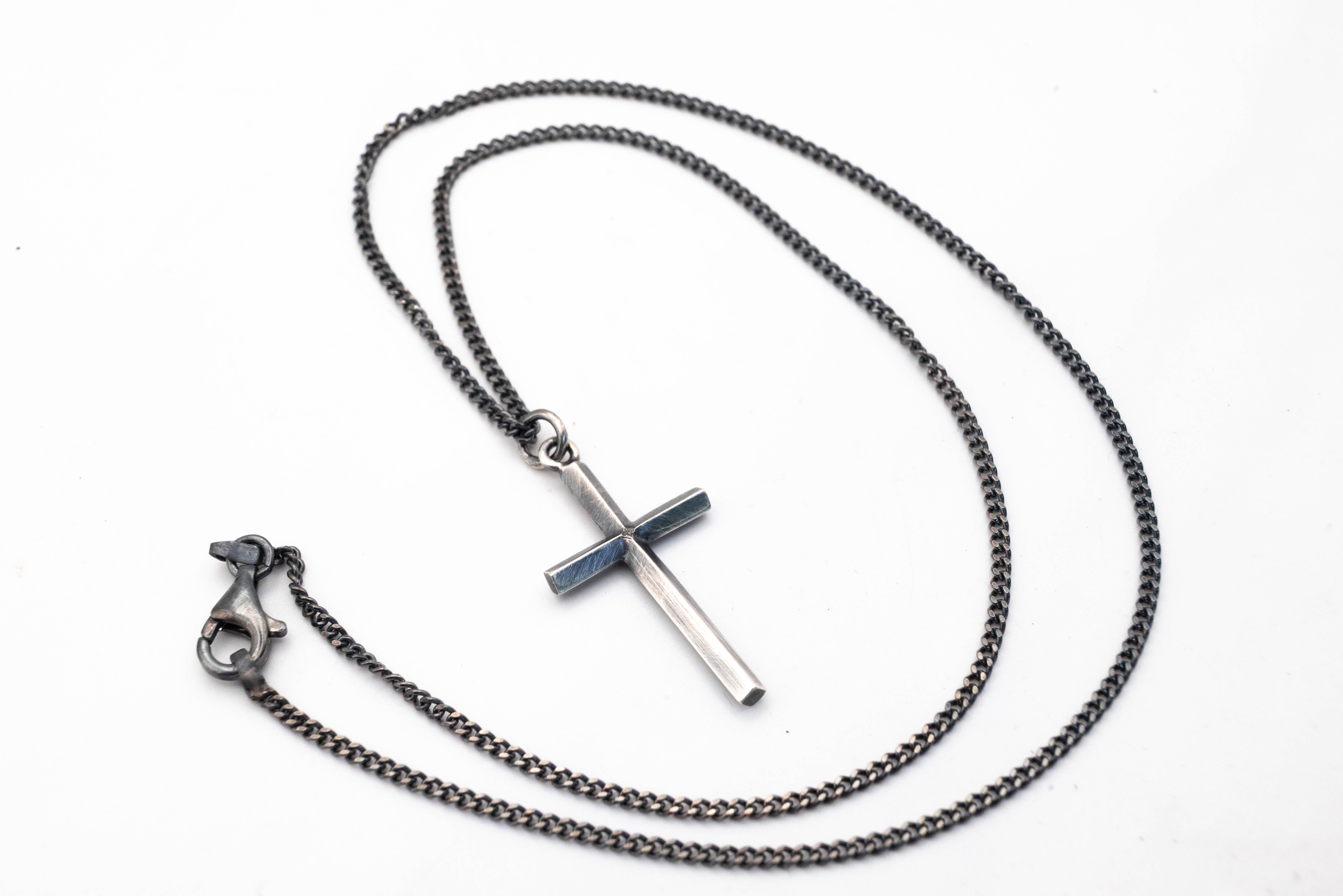 Ασημένιος Σταυρός 925 με Αλυσίδα Γκουρμέ – Unisex - SILVERstro Κοσμήματα