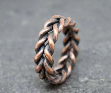 Πλεχτό Βραχιόλι και Δαχτυλίδι από Χαλκό