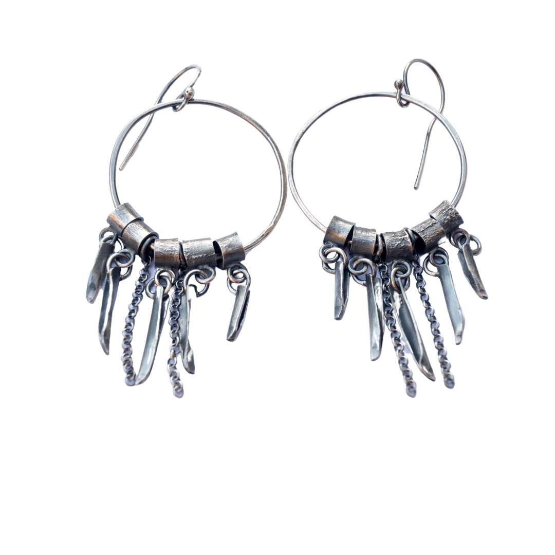 ασημενια σκουλαρικια boho