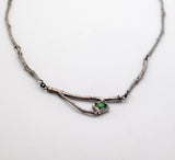  Silver Branch Necklace with Green Tourmaline