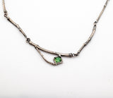  Silver Branch Necklace with Green Tourmaline