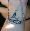  Silver Branch Necklace with Green Tourmaline