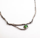  Silver Branch Necklace with Green Tourmaline