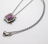 Silver necklace with Pink Sapphire