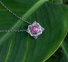 Silver necklace with Pink Sapphire