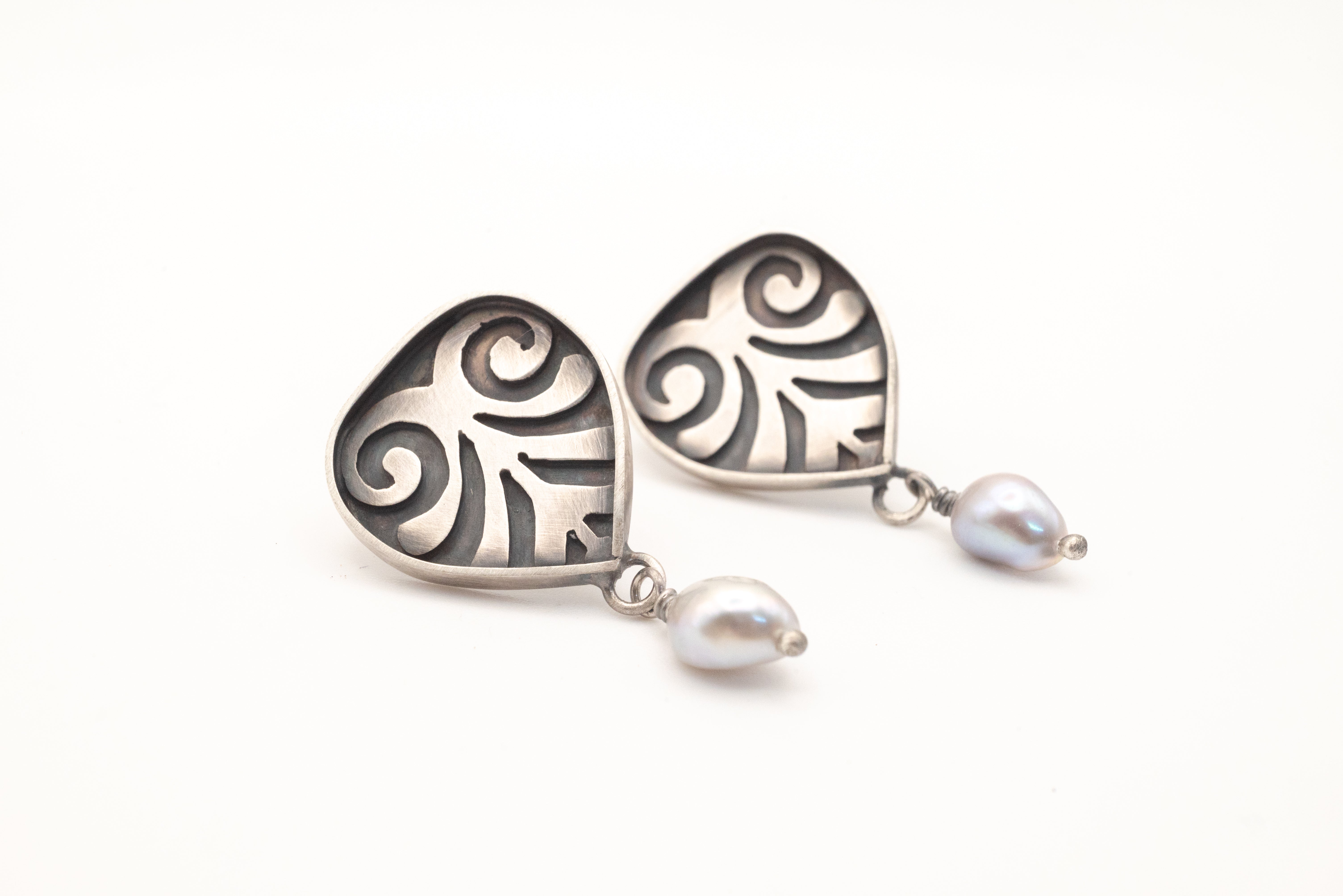 σκουλαρικια απο ασημι με μαργαριταρι