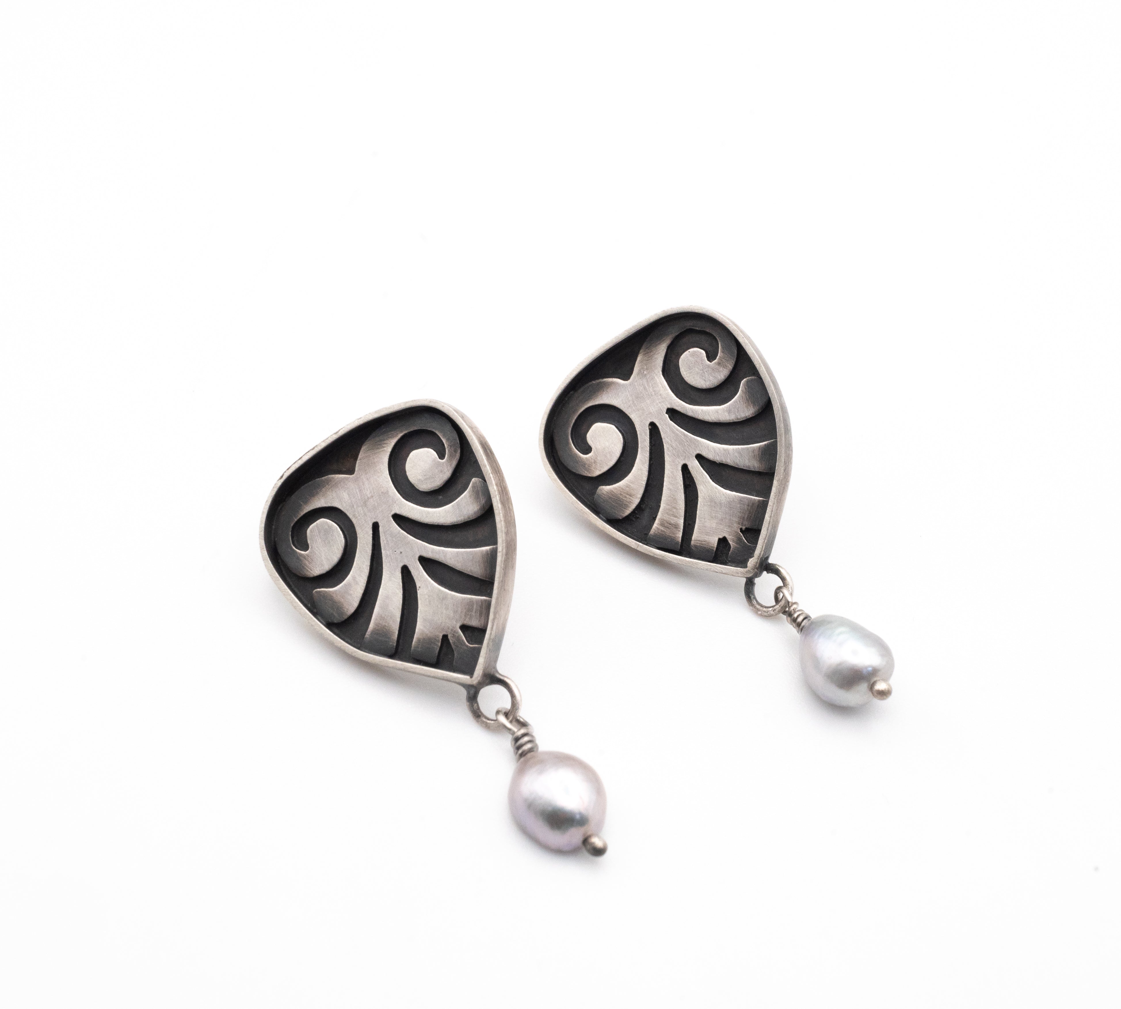 boho ασημενια σκουλαρικια χειροποιητα