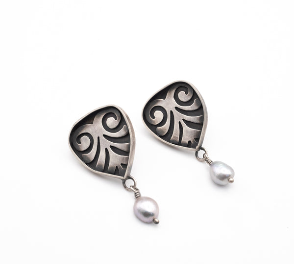 boho ασημενια σκουλαρικια χειροποιητα