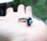 Silver ring with Lapis Lazuli and Turquoise